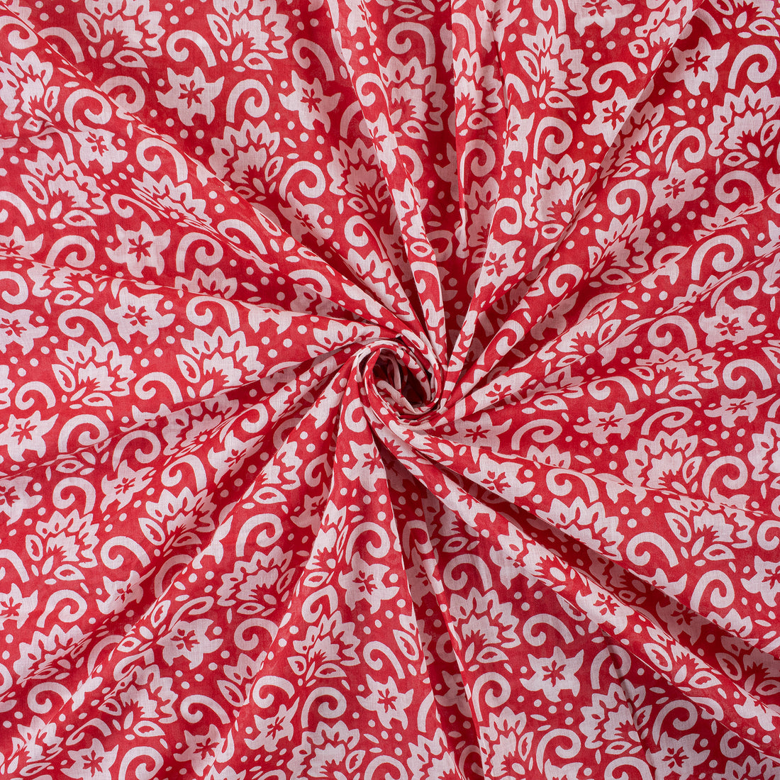 Red Floral Printed High Quality Fabric