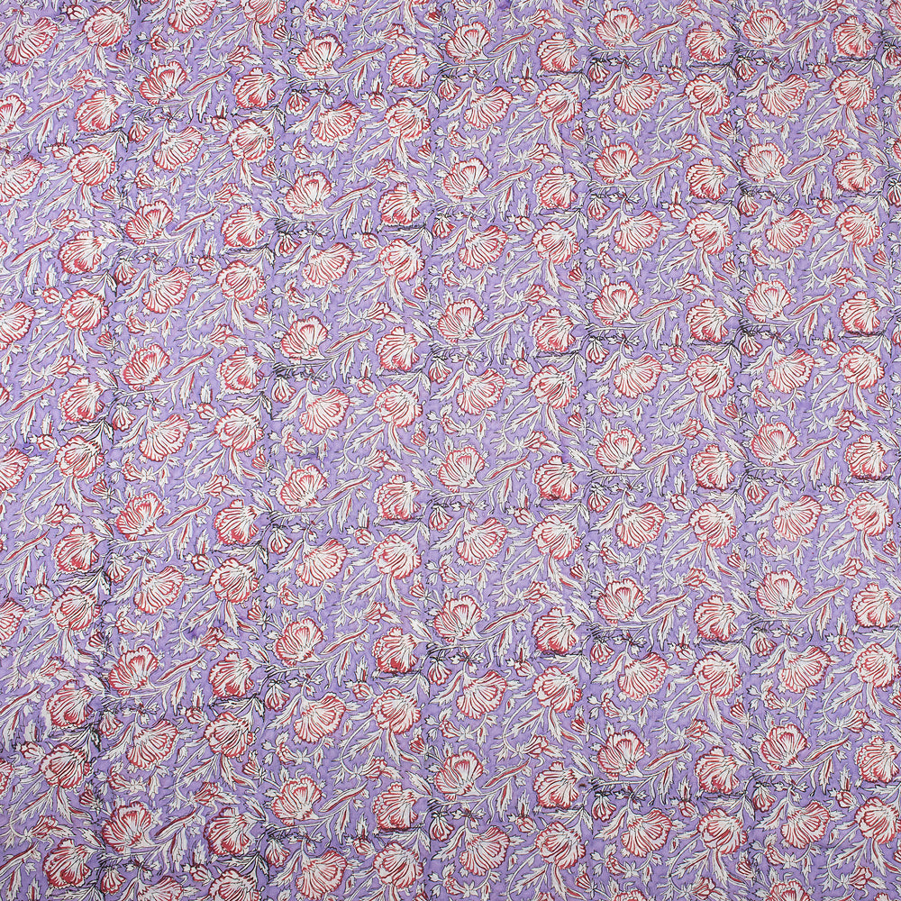 Floral Hand Block Printed Cotton Fabric