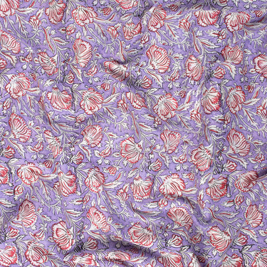 Floral Hand Block Printed Cotton Fabric