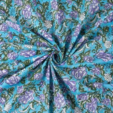 Natural Dye Hand Block Floral Print Fabric Cotton Cloth