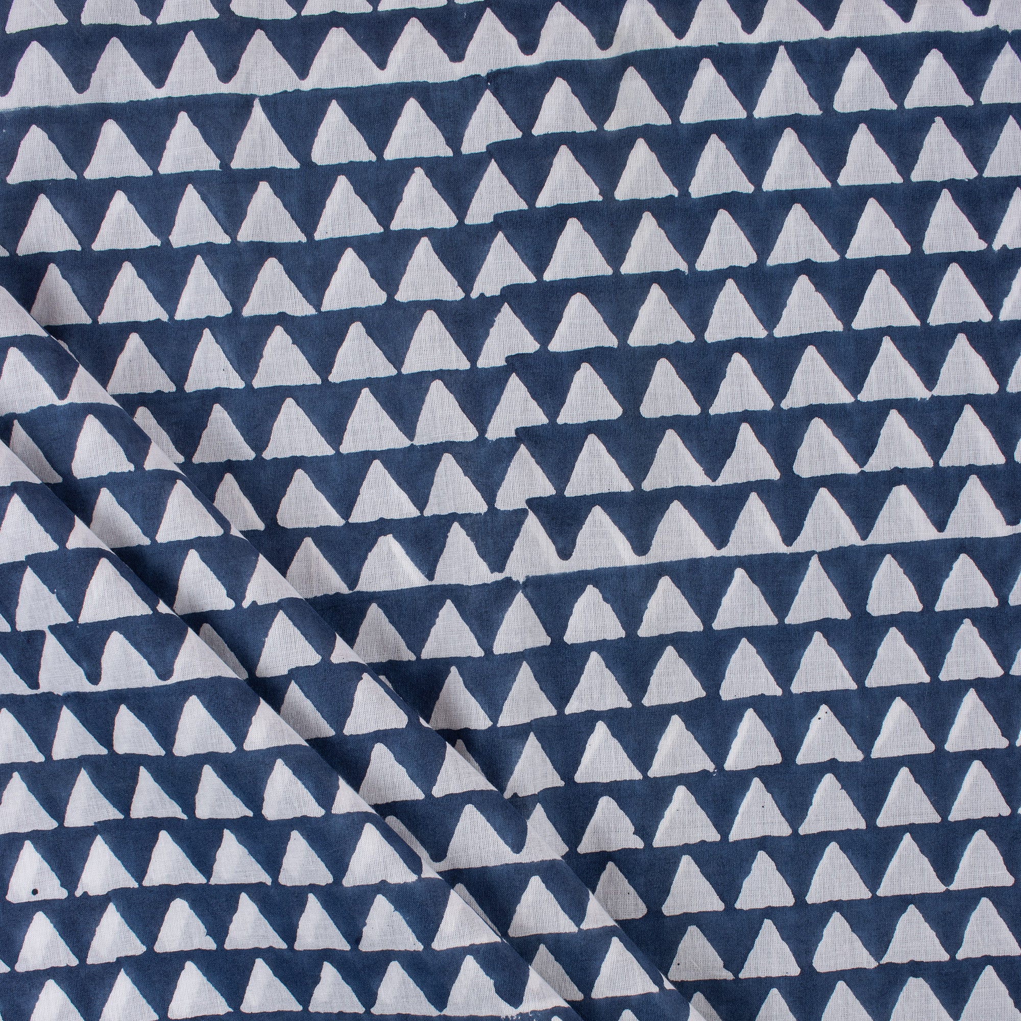 Blue Geometrical Printed Cotton Fabric