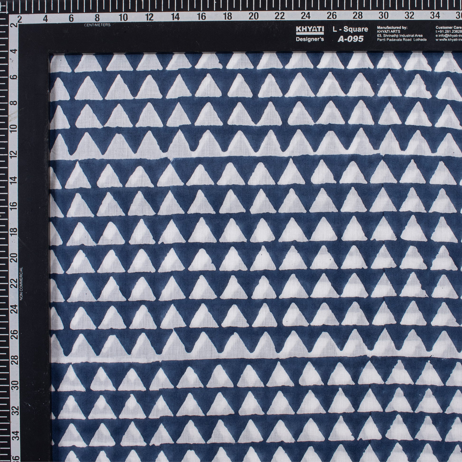 Blue Geometrical Printed Cotton Fabric