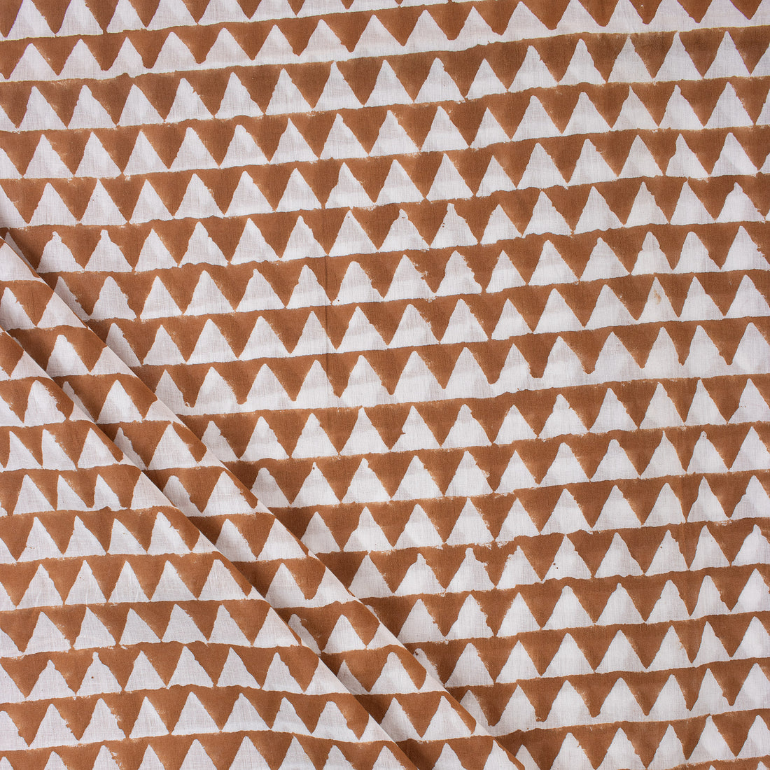 Brown Geometrical Print Fabric Cloth Material