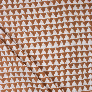 Brown Geometrical Print Fabric Cloth Material