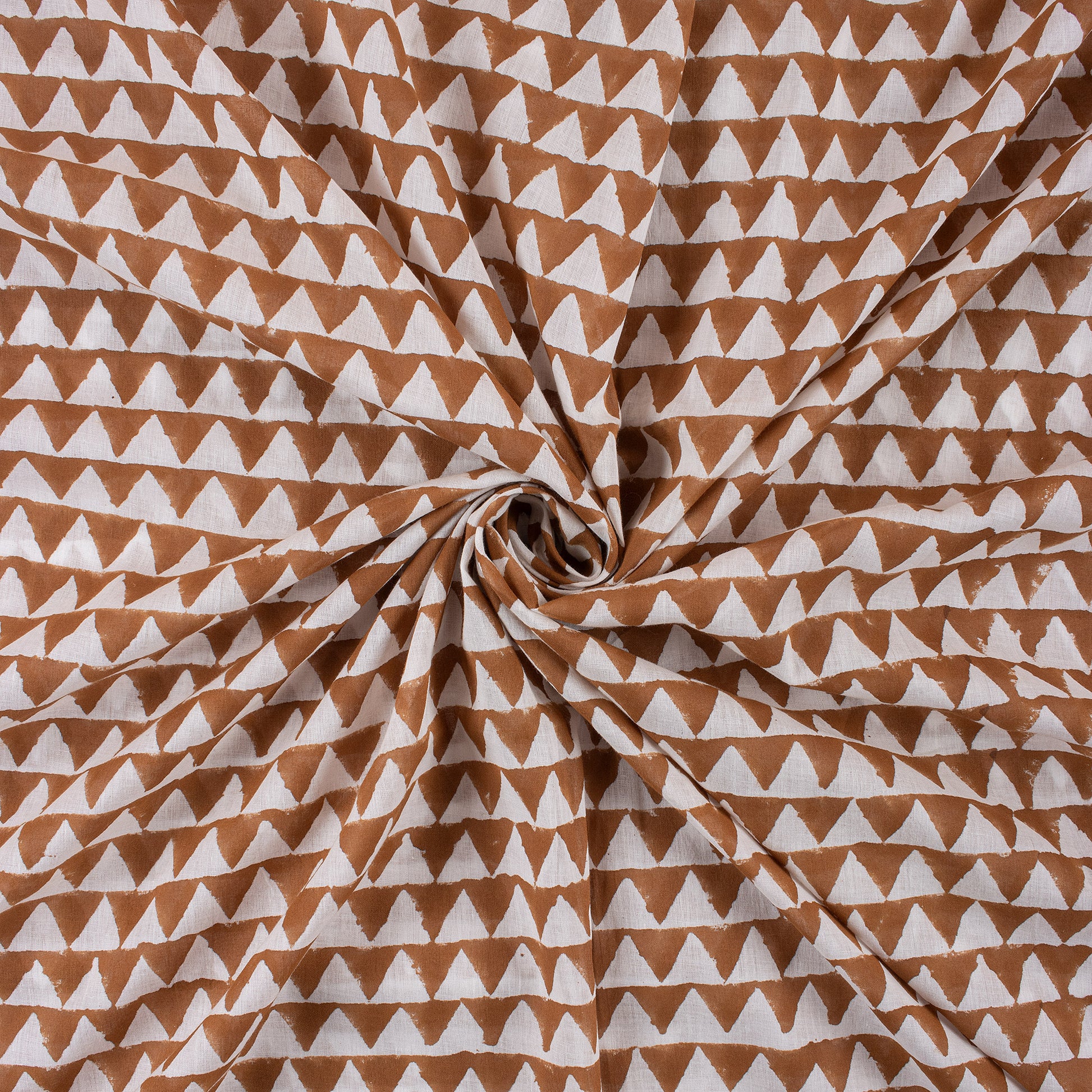 Brown Geometrical Print Fabric Cloth Material