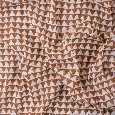 Brown Geometrical Print Fabric Cloth Material