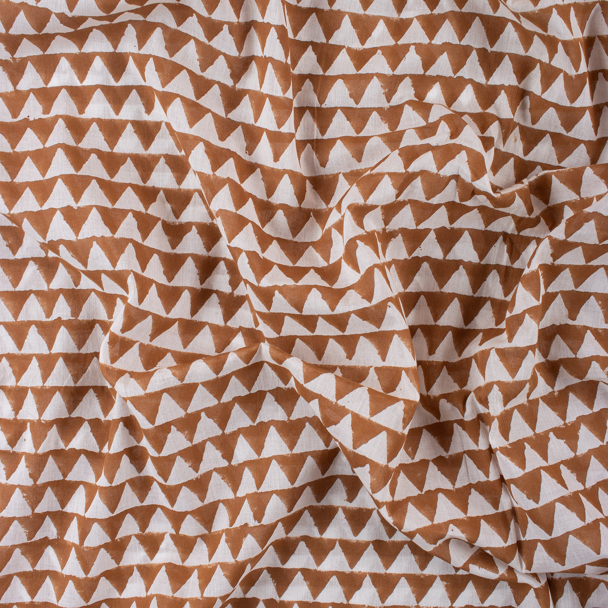 Brown Geometrical Print Fabric Cloth Material