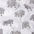 Hand Block Elephant Printed Pure Cotton Fabric