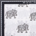 Hand Block Elephant Printed Pure Cotton Fabric