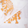 Yellow Elephant Hand Printed Fabric for Dress Material Online