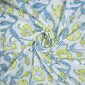 Hand Block Floral Printed Cotton Running Fabric Online