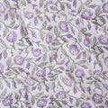 Hand Block Purple Floral Printed Cotton Fabric