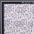 Hand Block Purple Floral Printed Cotton Fabric