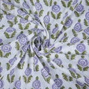 Blue Floral Block Printing Materials Soft Cotton Fabric Online