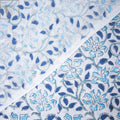 Blue Jaipuri Fabric Floral Block Printed For Dress Material