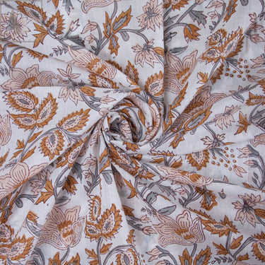 Hand Block Floral Pirnted Premium Cotton Fabric Online
