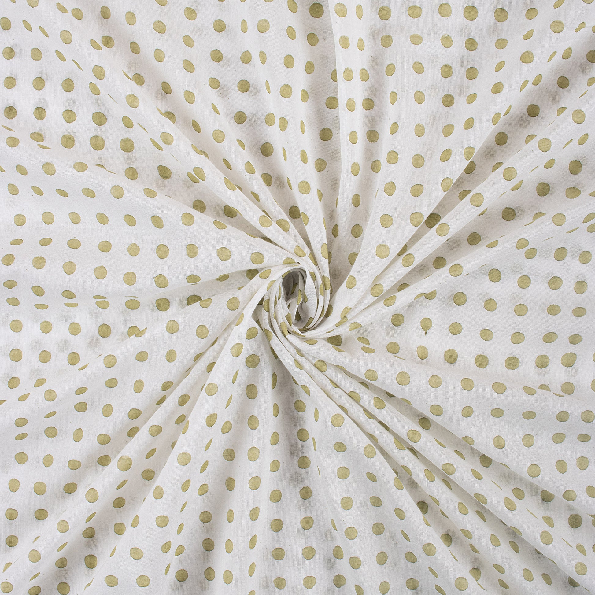 Block Polka Dots Printed Pure Cotton Fabric Material