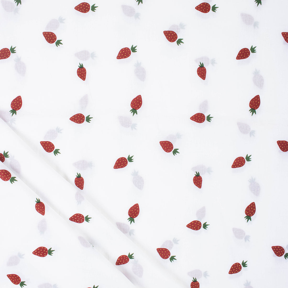 Best Cotton Fabric Hand Block Strawberry Printed Soft Online