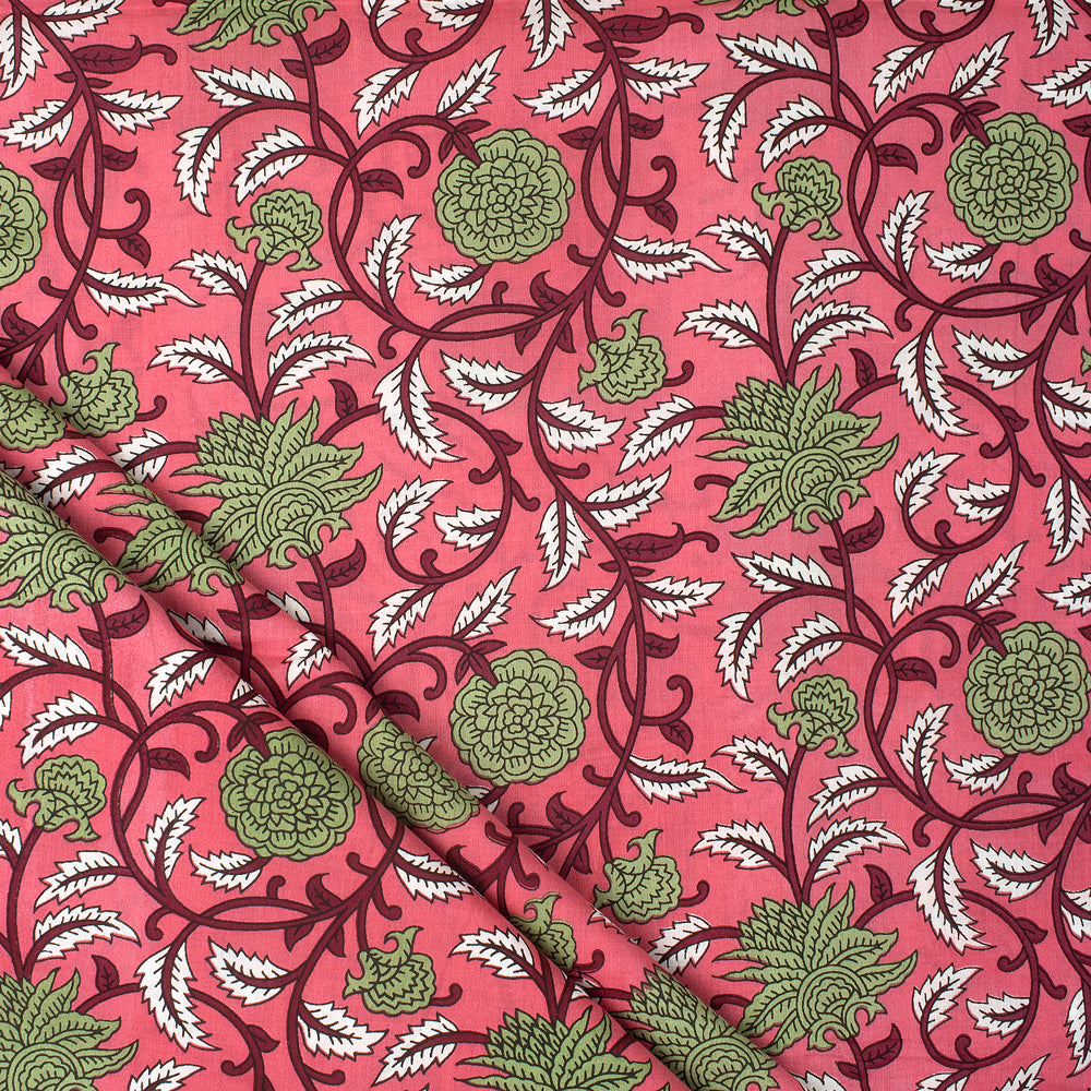 Hand Block Floral Printed Latest Fabric Material