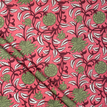 Hand Block Floral Printed Latest Fabric Material