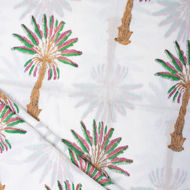 Palm Tree Cotton Hand Block Print Fabric Online