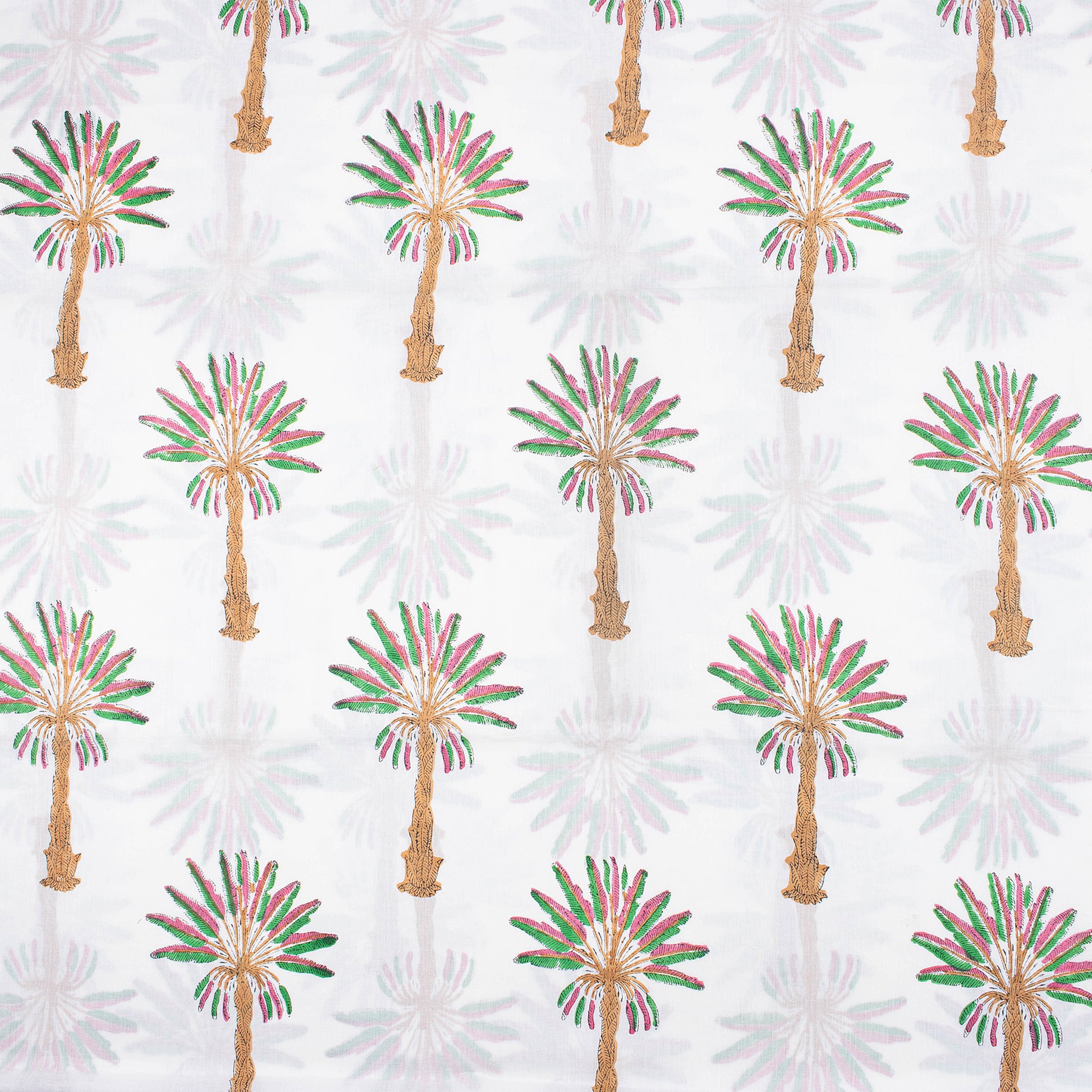 Palm Tree Cotton Hand Block Print Fabric Online