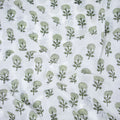 Green Floral Pure Cotton Fabric For Dress Material Online