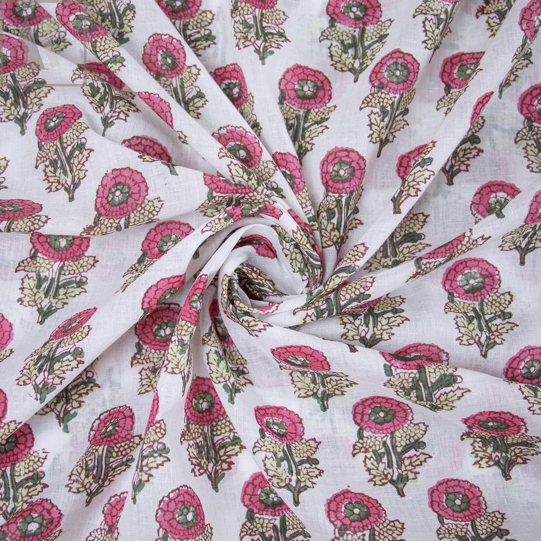 Pink Floral Cotton Than Ka Kapda Online