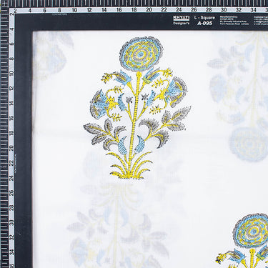 Best Yellow Floral Block Print Fabric Online