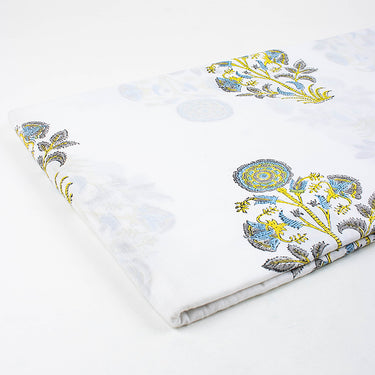 Best Yellow Floral Block Print Fabric Online