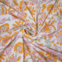 Indian Block Print Silk Fabric Dress Material