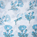 Sanganeri Sky Blue Floral Print Fabric Online