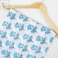 Sanganeri Sky Blue Floral Print Fabric Online