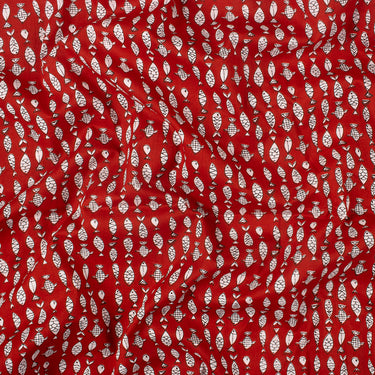 Fish Hand Block Printed Pure Cotton Fabric