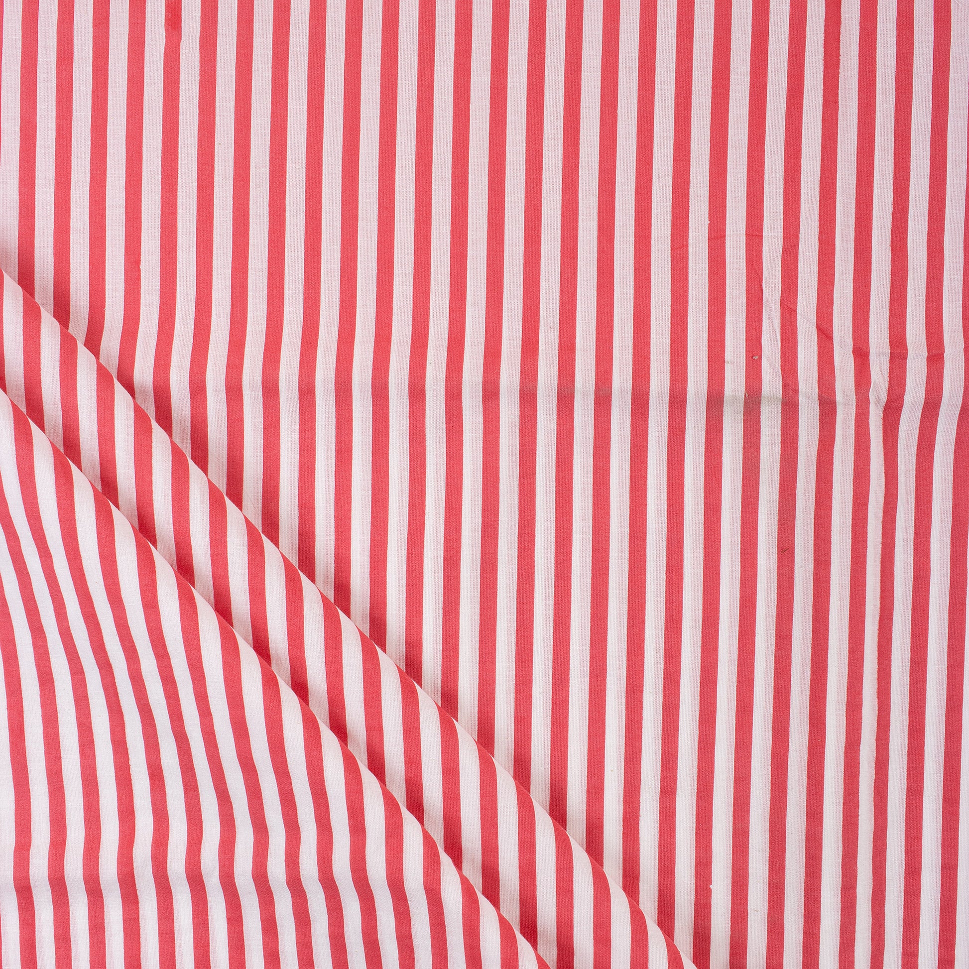 Hand Block Striped Printed Pure Cotton Fabric