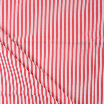 Hand Block Striped Printed Pure Cotton Fabric