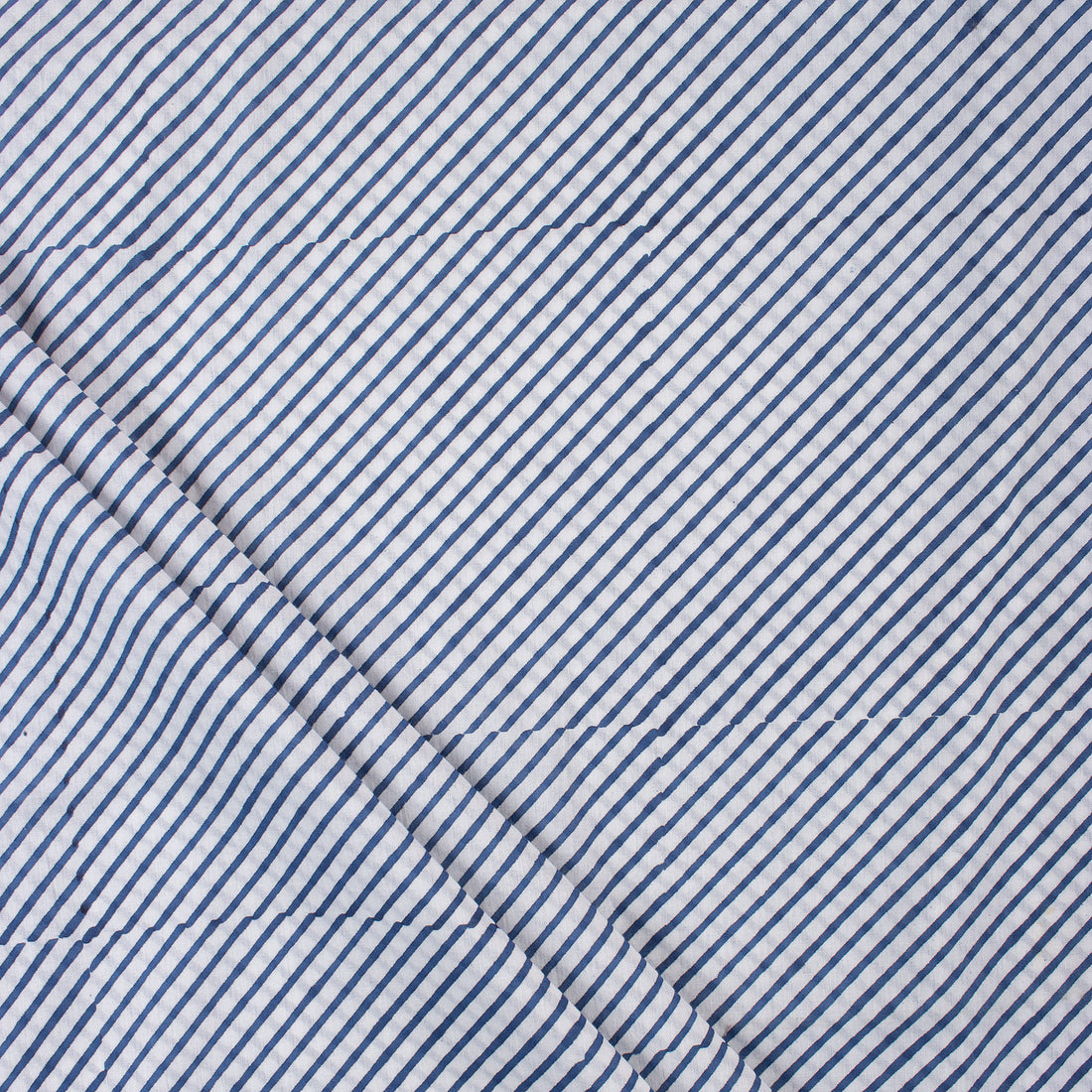 Hand Block Striped Printed Cotton Fabric