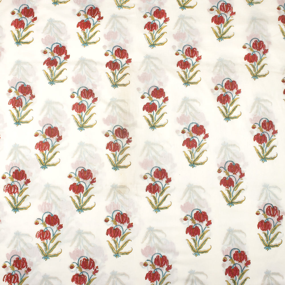 Premium Floral Cotton Block Print Fabric