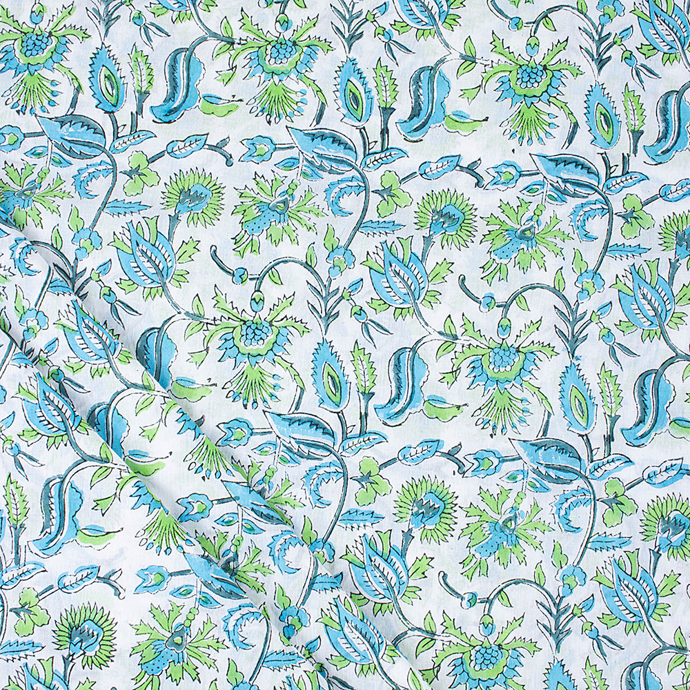 Hand Block Floral Printed Best Cotton Fabric Online