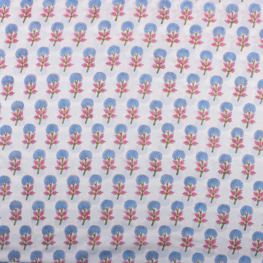 Hand Block Floral Print Cotton Fabric