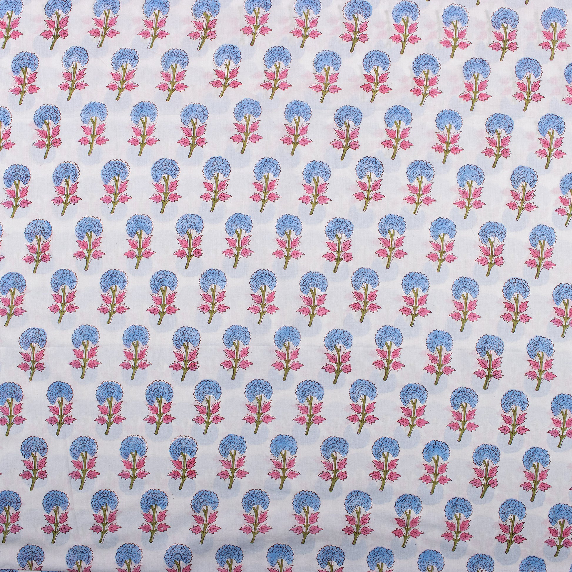 Hand Block Floral Print Cotton Fabric