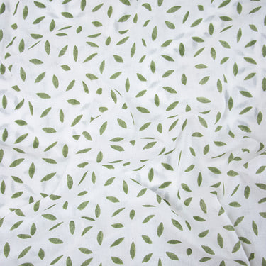 Green Cotton Print Sanganeri Block Fabric Online