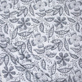 Grey Sanganeri Block Printed Indian Fabric