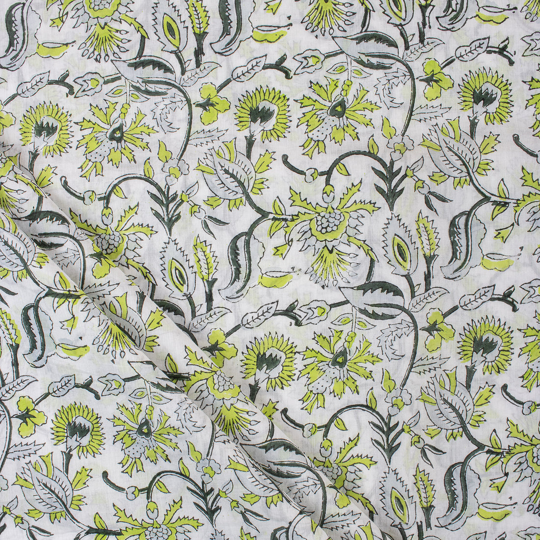 Floral Printed Pure Cotton Fabric