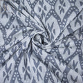 Online Grey Ikat Hand Block Print Fabric