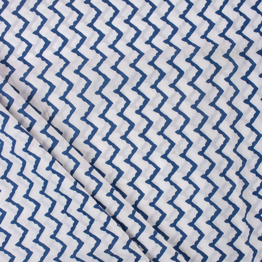 Zig Zag Jaipuri Block Print Fabric