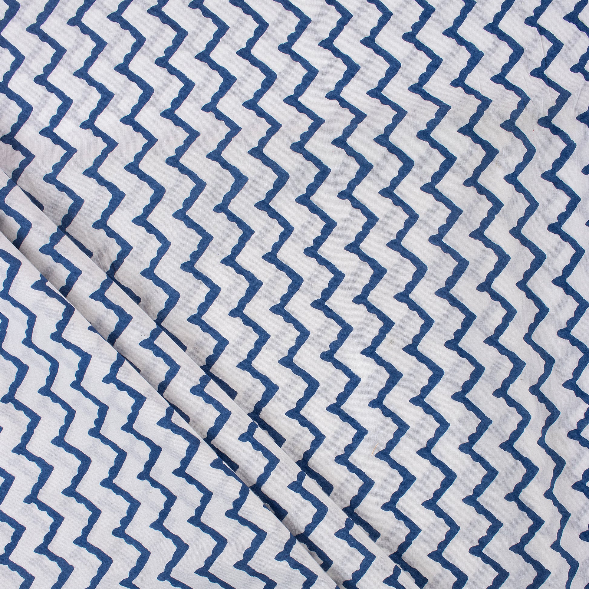 Zig Zag Jaipuri Block Print Fabric