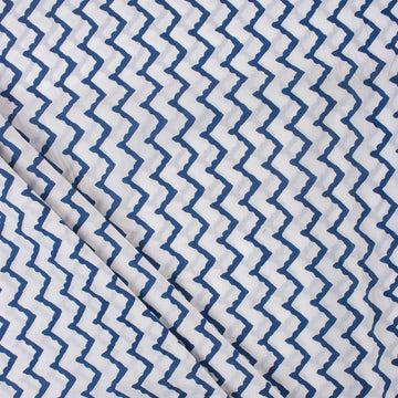 Zig Zag Jaipuri Block Print Fabric