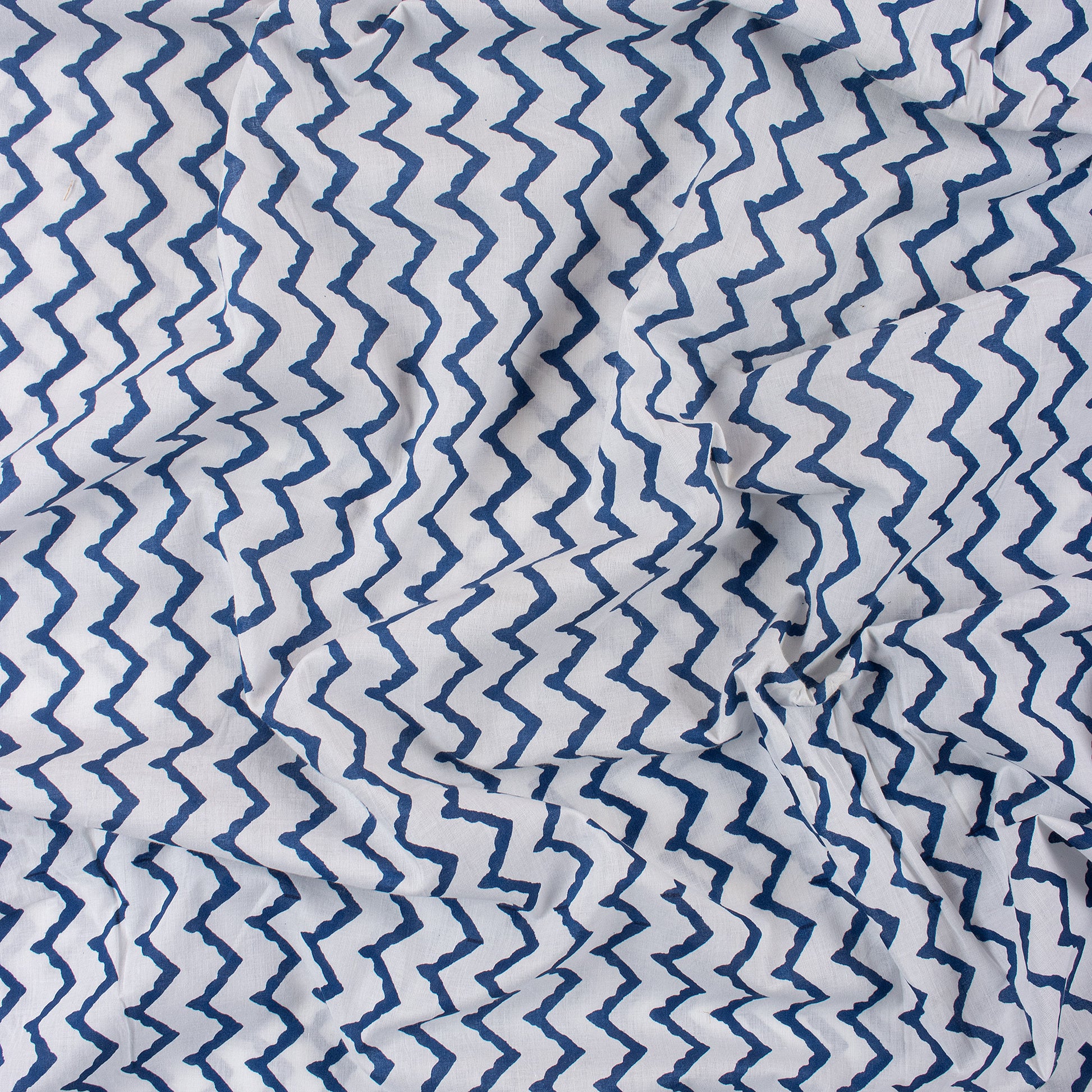 Zig Zag Jaipuri Block Print Fabric