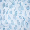 Sky Blue Hand Blocked Fabric Online